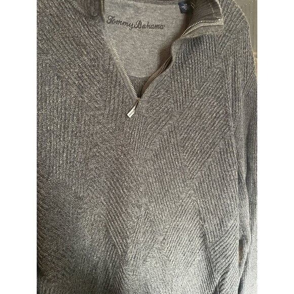 Tommy Bahama Charcoal Gray Textured Sweater Men's Size Large Knit Top - Picture 2 of 7